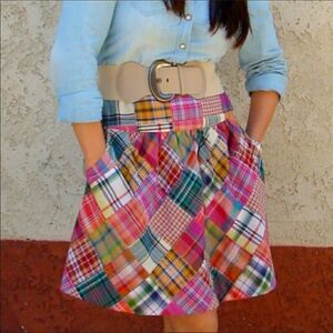 CAbi Madras Patchwork #475 Skirt sz 2